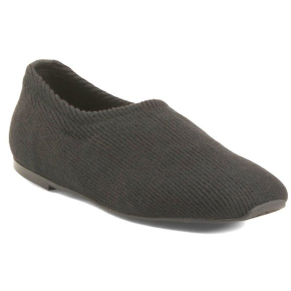 AEROSOLES Sz 8 Sweater Knit Flats Slip ons Black - Picture 1 of 5